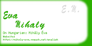 eva mihaly business card