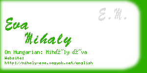eva mihaly business card